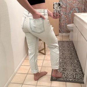 Rag & Bone Mid Rise Distressed Denim